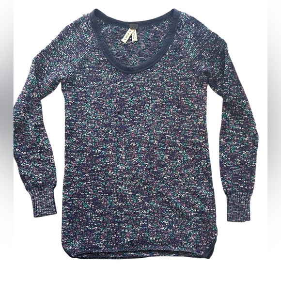 We The Free Sweaters - We The Free Sweater Purple Marbled Boho Scoop Neck Women Size PS Artsy Cozy